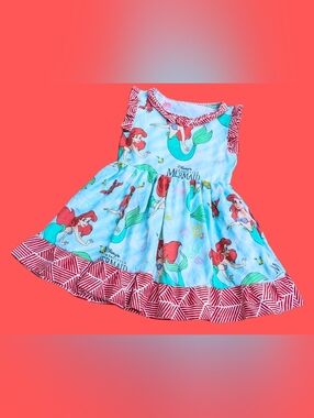 Handmade, Upcycled The Little Mermaid Bedsheet Dress Size M